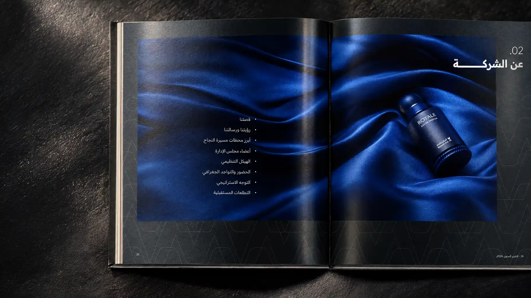 AL MAJED OUD Annual Report 5 AL MAJED OUD annual report section spread designed by RAM