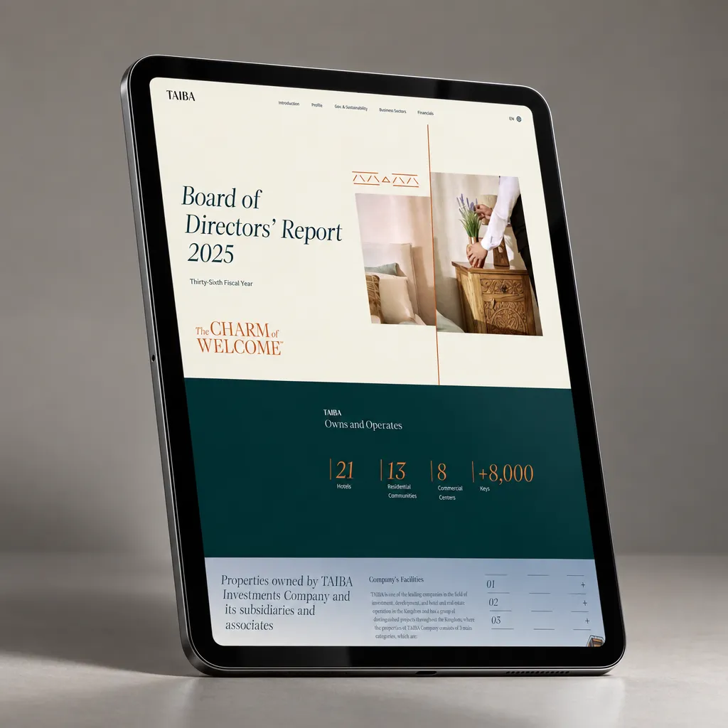 RAM Annual Reports Portfolio 11 TAIBA digital annual report designed and developed by RAM